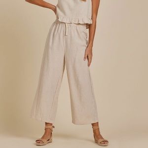 Rylee and cru Wide Pernera pants- Sand Stripe